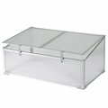 Invernaculo 19.5x47.25x20.5 in. Mini Greenhouse Flower Box Plant Protector Garden Pot, Single Sided Roof, White IN2641849